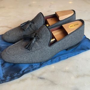 Magnanni Loafers in Grey Wool